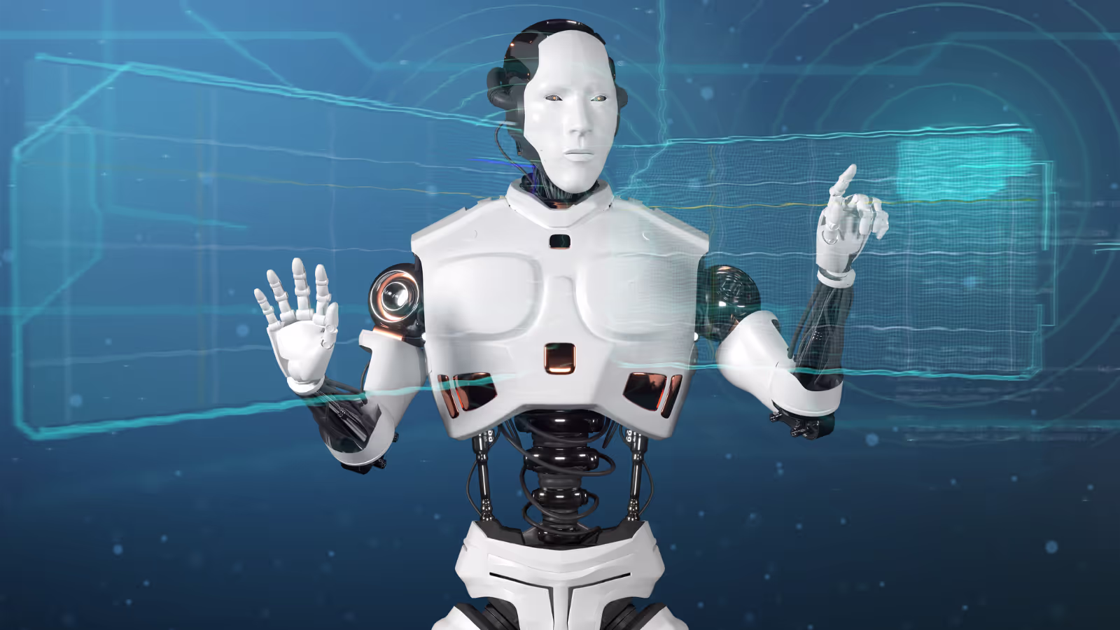 A robot scans a menu for choices