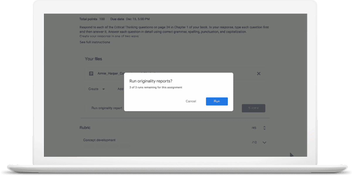 An animation showing Google's plagiarism checker 