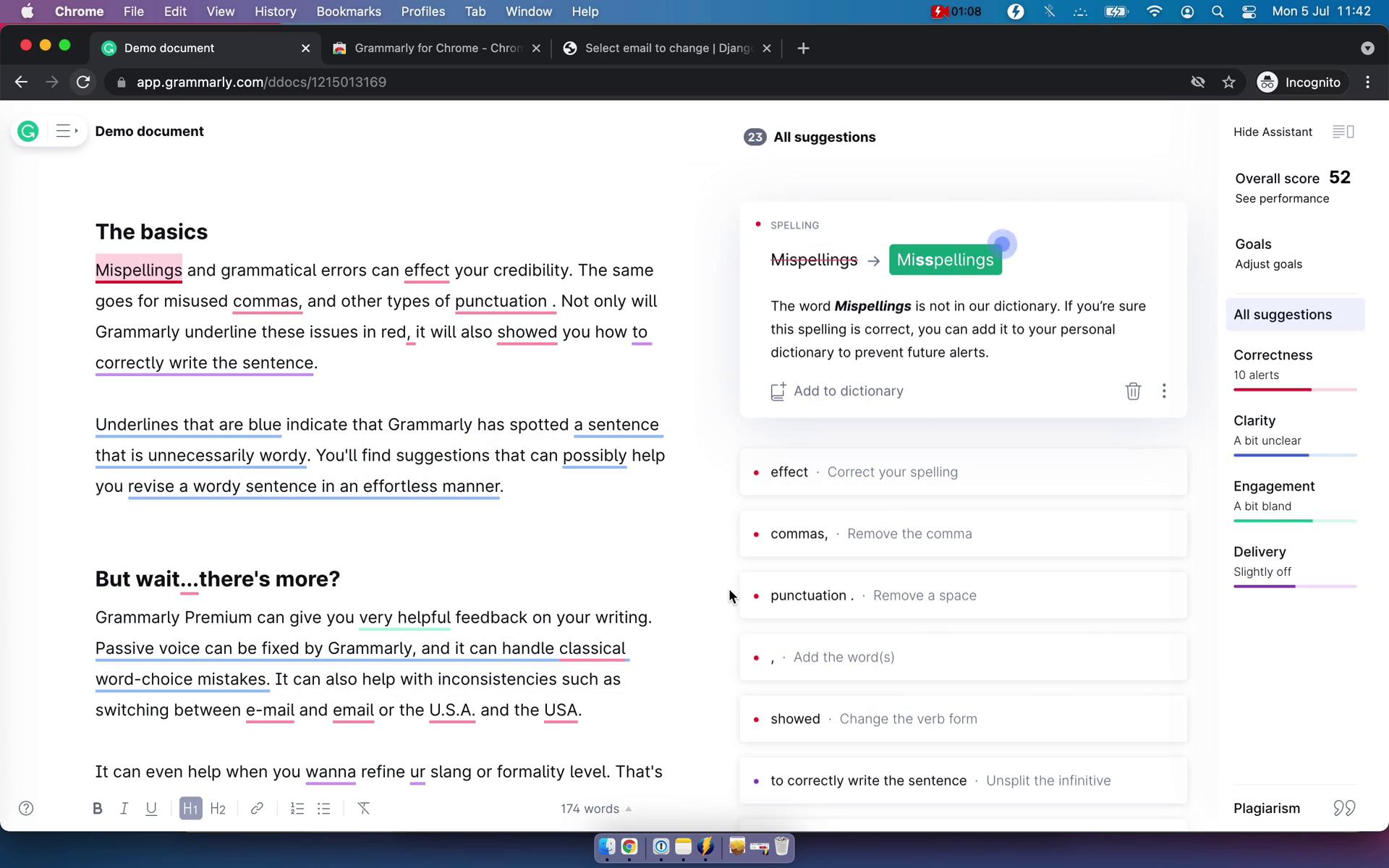 Grammarly's document editor