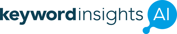 The logo for Keyword Insights, an AI poweredSEO tool